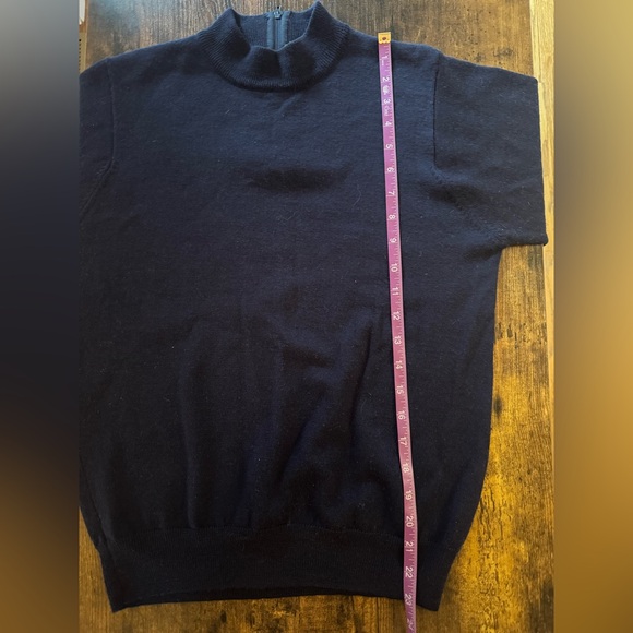 VTG Bleyle 100% Pure Merino Wool Navy Crew Neck LS Sweater Top - Picture 9 of 12